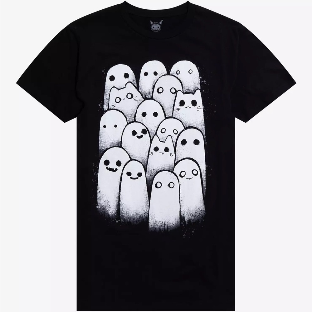 Hot Topic Black and White Ghost Tee
